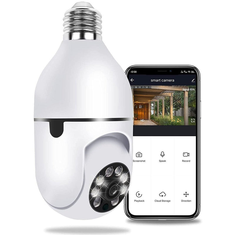 Câmera  Espiã Visão Noturna Panorâmica Rotativa 360 Wifi
