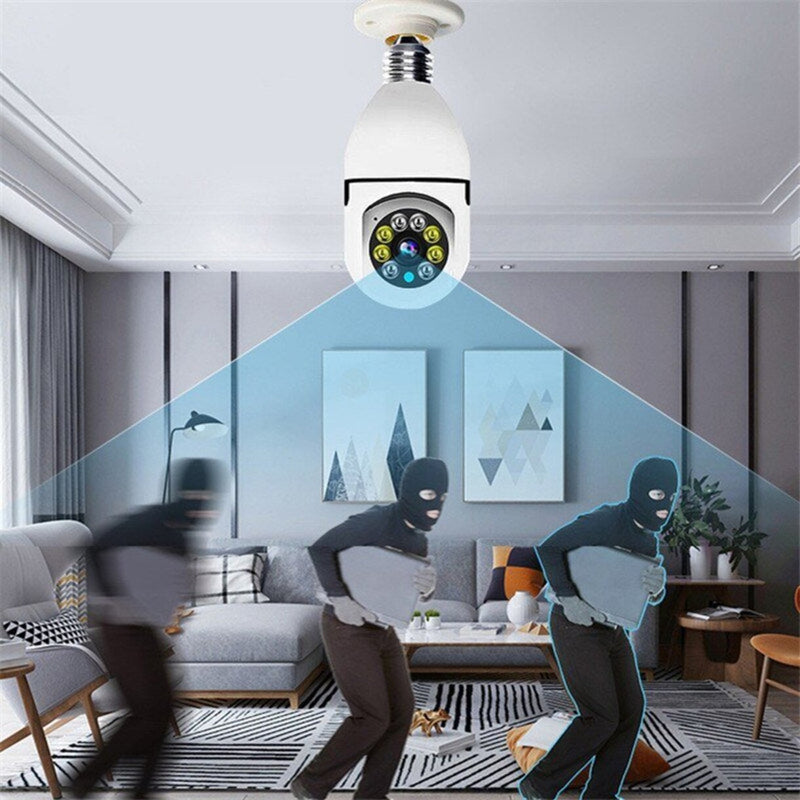 Câmera  Espiã Visão Noturna Panorâmica Rotativa 360 Wifi
