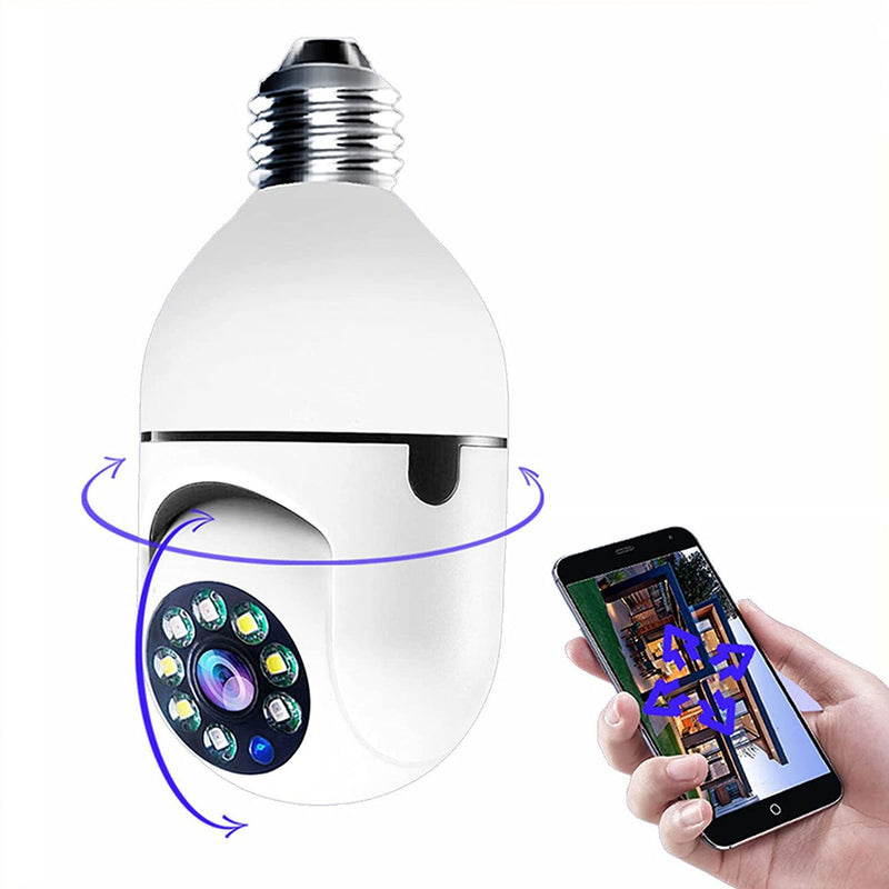 Câmera  Espiã Visão Noturna Panorâmica Rotativa 360 Wifi