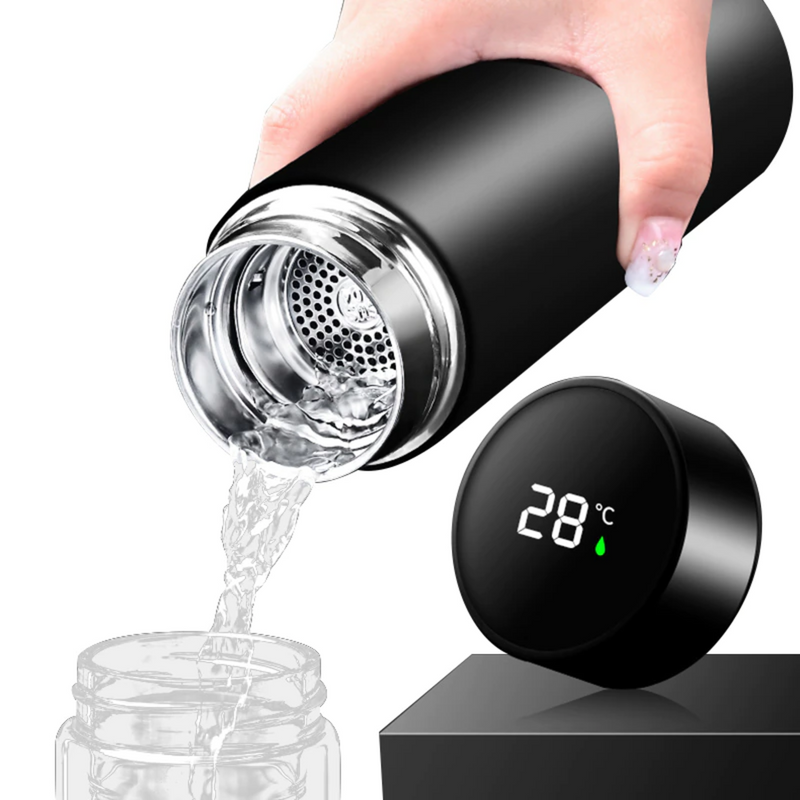 Garrafa termica com led de temoeratura